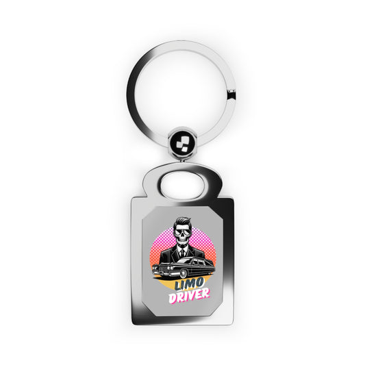 the grey LIMO Driver Key RING | Rectangular Photo Keyring | You can Add your OWN Picture