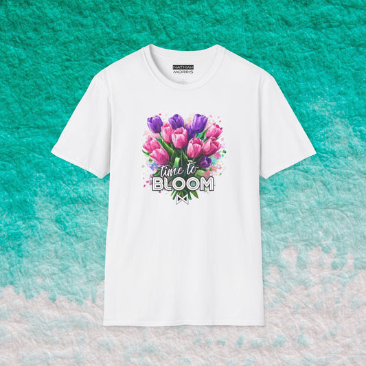 Blooming Brilliant | Time to BLOOM Tulip T-shirt | Classic Unisex Soft-style T-Shirt | NATHAN MORRIS Brand | Spring/Summer 24
