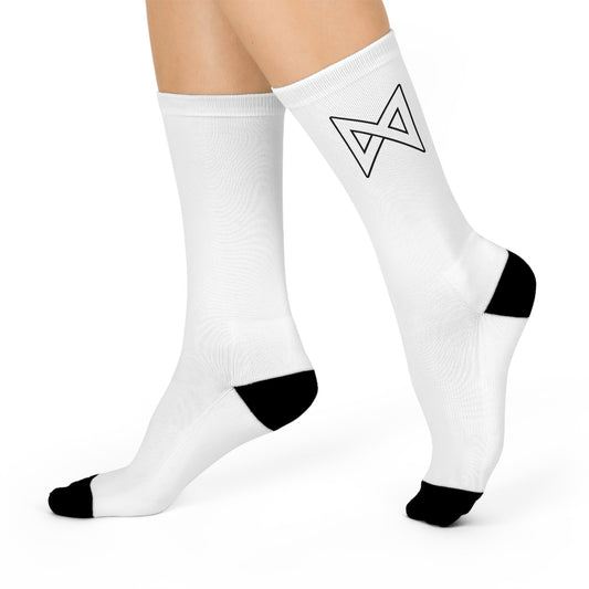 ANYONE for TENNIS White Cushioned Crew Socks with charmin' Bowtie logo