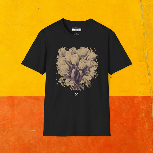 Vintage Tulips T-shirt | Classic Unisex Soft-style T-Shirt | NATHAN MORRIS Brand | Spring/Summer 24